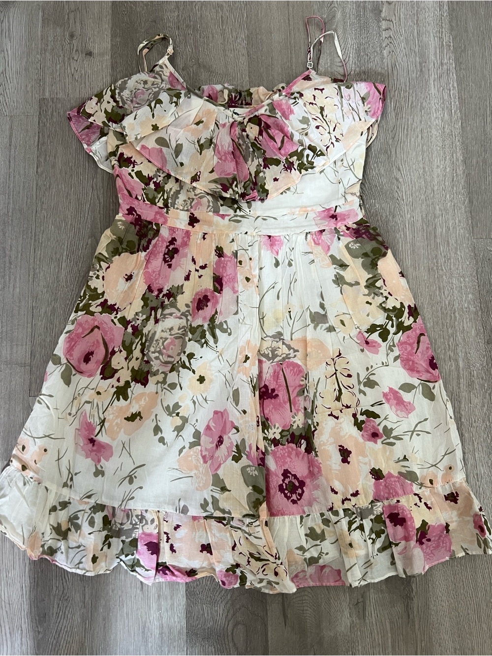 Anthropologie Floral Ruffle Empire waist Y2K Dress